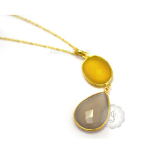 Vente en gros Vermeil Bezel Colliers Jewelry Fabricant À la main Meilleur qualité Gemstone Bezel Collier Fournisseur